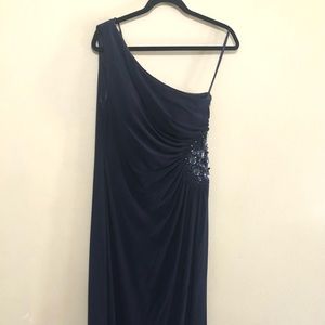 Size Woman’s 10 one shoulder navy blue dress
